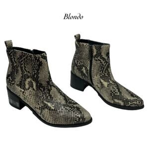 Blondo Elvina Womens Waterproof Leather Snakeskin Ankle Boots NEW Size 7 1/2M